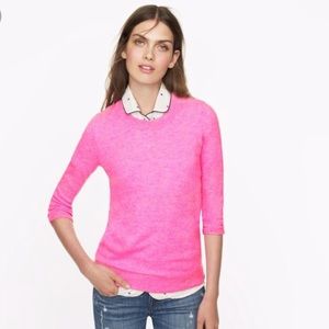 J. Crew merino wool hot neon pink sweater XS